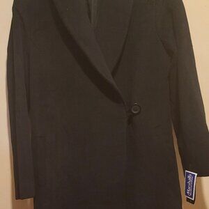 "DANA BUCHMAN" ANGORA WOOL FULL LENGTH BLACK FLAIR COAT - SIZE 10 - NWT